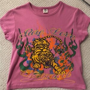 Urban Outfitters Pink Graphic Short Sleeve Tee - Pure Love Eternal